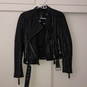 Genuine leather zara moto jacket